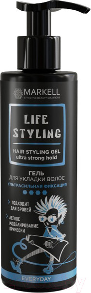 Изображение товара Гель для укладки волос Markell Professional ультрасильная фиксация (195мл)