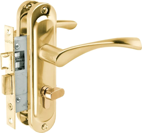 Изображение товара Замок врезной Vrata 50/76-ЦМВ70 цилиндровый с защелкой (золото)