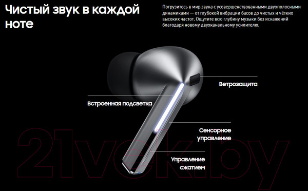 Изображение товара Беспроводные наушники Samsung Galaxy Buds 3 Pro / SM-R630 (серебристый)