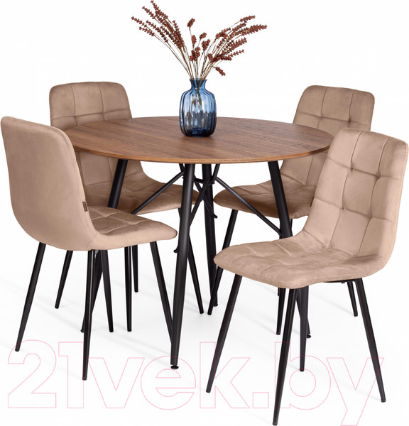 Изображение товара Стул Tetchair Chilly велюр/металл (бежевый/черный)