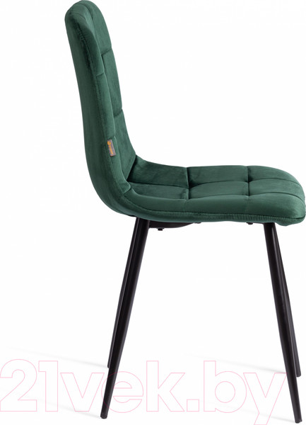 Изображение товара Стул Tetchair Chilly велюр/металл (темно-зеленый/черный)
