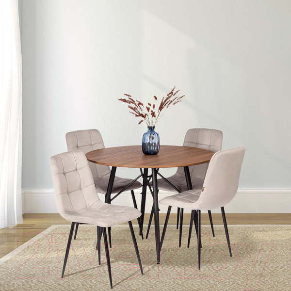 Изображение товара Стул Tetchair Chilly велюр/металл (светло-серый/черный)