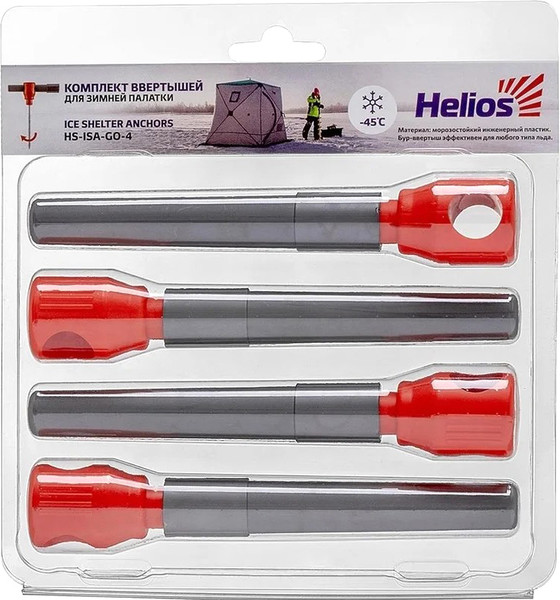 Изображение товара Набор колышков для палатки Helios Комплект ввертышей HS-ISA-GO-4