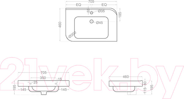 Изображение товара Умывальник Jaquar Alive ALS-WHT-85601