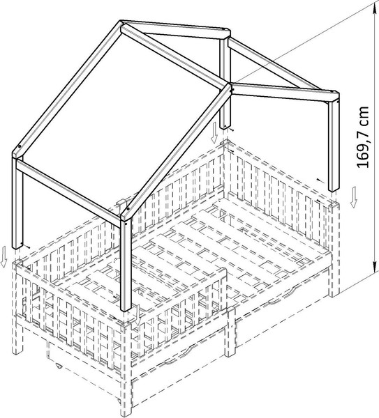 Изображение товара Карниз для балдахина Dipriz Фиона 80x160 / Д.7553.2 (сосна, лак)