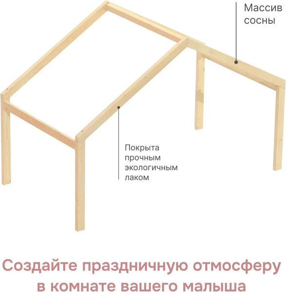 Изображение товара Карниз для балдахина Dipriz Фиона 80x160 / Д.7553.2 (сосна, лак)