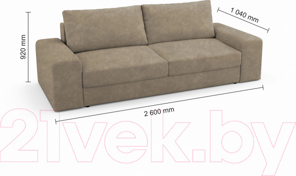 Изображение товара Диван Mio Tesoro Elke Base Kashemir 230 (коричневый)