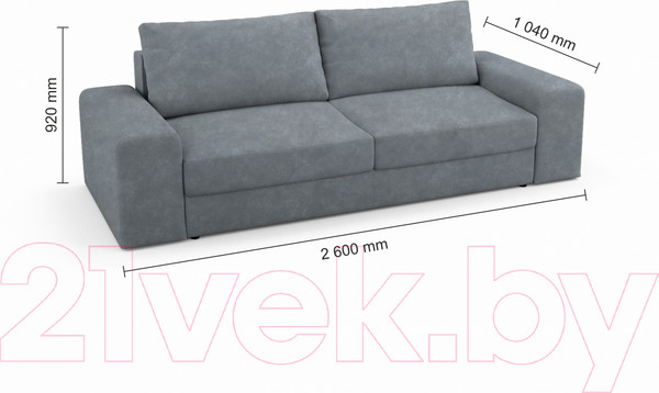 Изображение товара Диван Mio Tesoro Elke Base Kashemir 974 (серый)