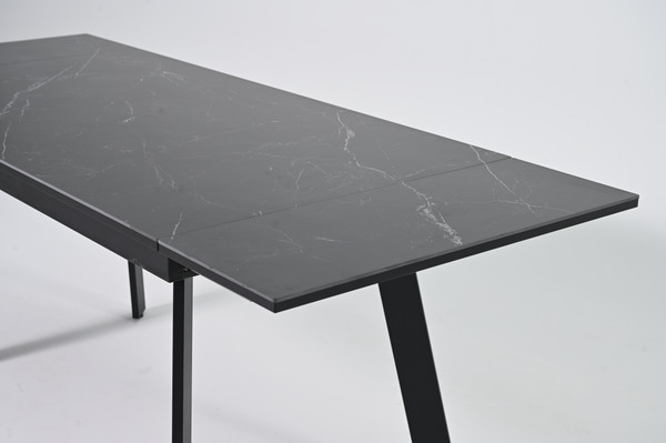 Изображение товара Обеденный стол Мир стульев Саен 35 140x80/30x30 (черный муар/черный)