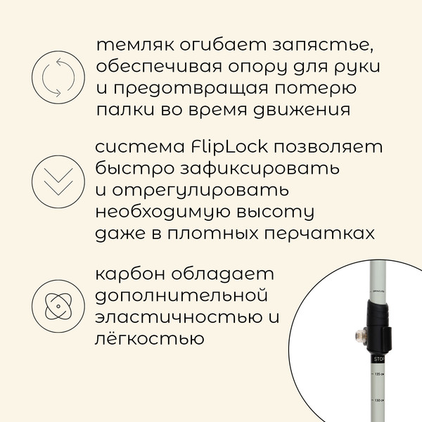 Изображение товара Трекинговая палка Maclay 10349423 (бежевый)