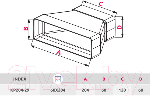 Изображение товара Переходник воздуховода Awenta KP204-29