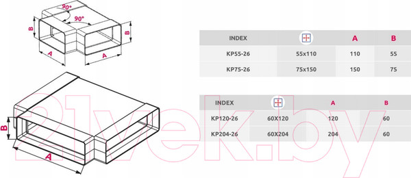 Изображение товара Разветвитель воздуховода Awenta KP204-26