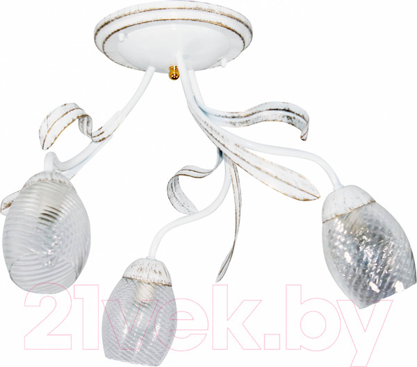 Изображение товара Люстра Элетех Лилия НПБ 01-3x60-141 Е27 / 1005405404 (131 белый/золотой)