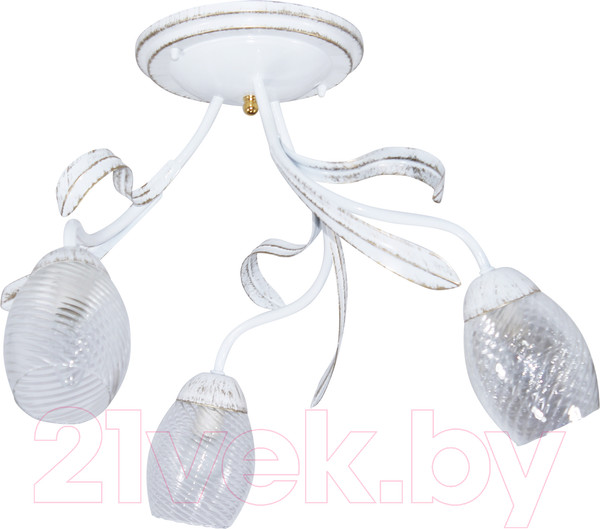 Изображение товара Люстра Элетех Лилия НПБ 01-3x60-141 Е27 / 1005405404 (131 белый/золотой)