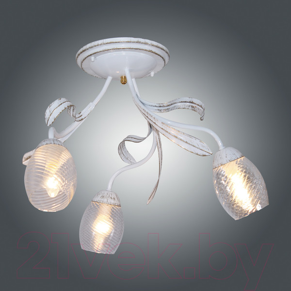 Изображение товара Люстра Элетех Лилия НПБ 01-3x60-141 Е27 / 1005405404 (131 белый/золотой)