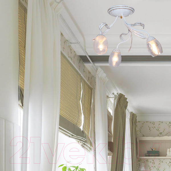 Изображение товара Люстра Элетех Лилия НПБ 01-3x60-141 Е27 / 1005405404 (131 белый/золотой)