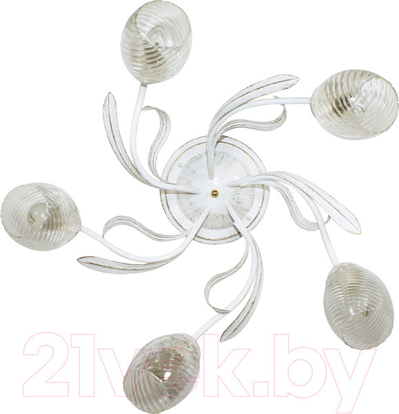 Изображение товара Люстра Элетех Лилия НПБ 01-5x60-107 Е27 / 1005405405 (151 белый/золотой)
