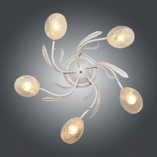 Изображение товара Люстра Элетех Лилия НПБ 01-5x60-107 Е27 / 1005405405 (151 белый/золотой)