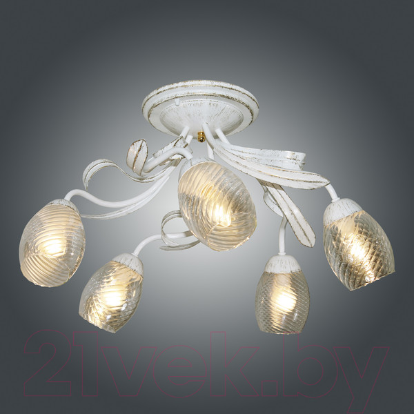 Изображение товара Люстра Элетех Лилия НПБ 01-5x60-107 Е27 / 1005405405 (151 белый/золотой)