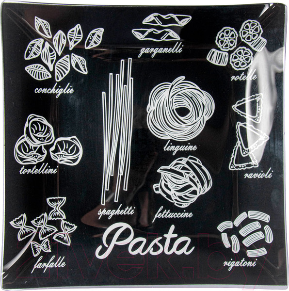 Изображение товара Тарелка столовая обеденная NiNaGlass Паста 85-174-2525 / 4840164161 (черный/белый)