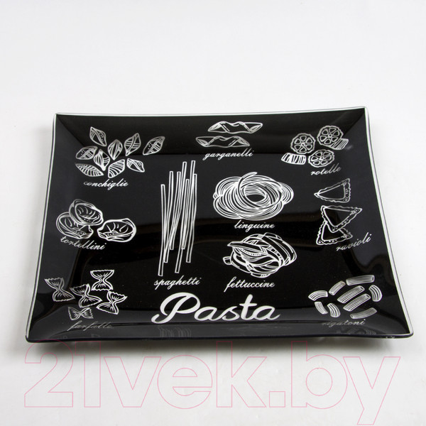 Изображение товара Тарелка столовая обеденная NiNaGlass Паста 85-174-2525 / 4840164161 (черный/белый)