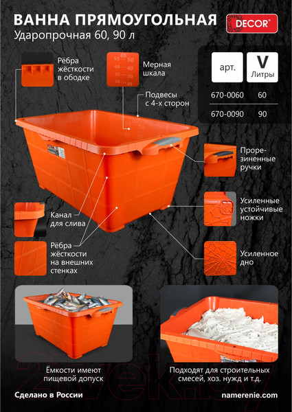 Изображение товара Ванночка малярная Decor 670-0090 (90л)