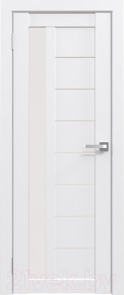 Изображение товара Дверь межкомнатная Юни Амати 04 60x200 (белая шагрень/стекло белое)