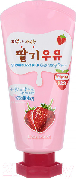 Изображение товара Пенка для умывания Welcos Kwailnara Strawberry Milk Cleansing Foam (120мл)