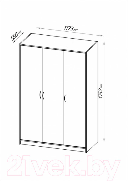Изображение товара Шкаф Mio Tesoro Мини 3 двери 2.07.01.040.2 (черный)