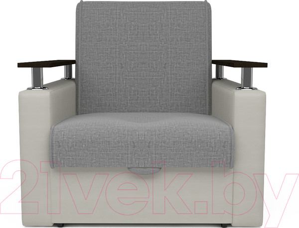Изображение товара Кресло-кровать Mebel-Ars Шарк (рогожка серый/экокожа белый)
