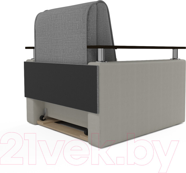 Изображение товара Кресло-кровать Mebel-Ars Шарк (рогожка серый/экокожа белый)