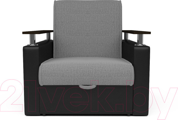 Изображение товара Кресло-кровать Mebel-Ars Шарк (рогожка серый/экокожа черный)