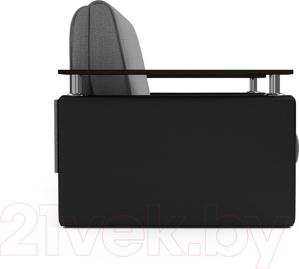 Изображение товара Кресло-кровать Mebel-Ars Шарк (рогожка серый/экокожа черный)