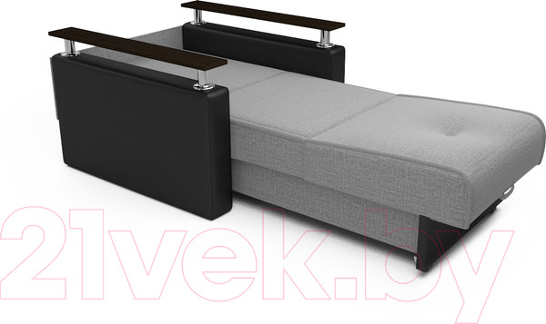 Изображение товара Кресло-кровать Mebel-Ars Шарк (рогожка серый/экокожа черный)