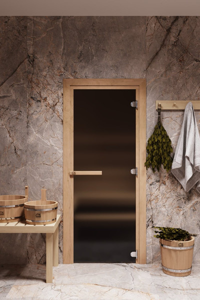 Изображение товара Стеклянная дверь для бани/сауны COOPER 180x70 (бронза матовая)