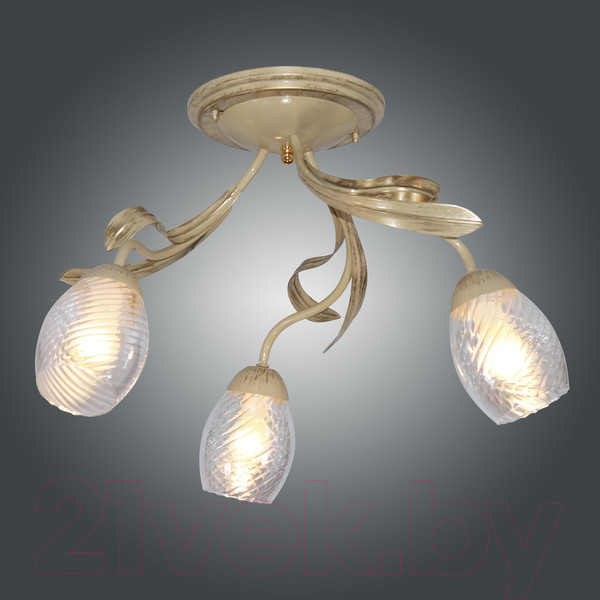 Изображение товара Люстра Элетех Лилия НПБ 01-3x60-141 Е27 / 1005405401 (131 бежевый/золото)