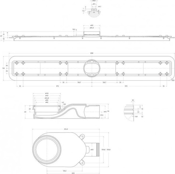 Изображение товара Трап для душа BelBagno BB-LD-LUCE-90-BIANCO