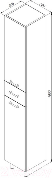 Изображение товара Шкаф-пенал для ванной АВН Мокка 30 / 35.12 (3)