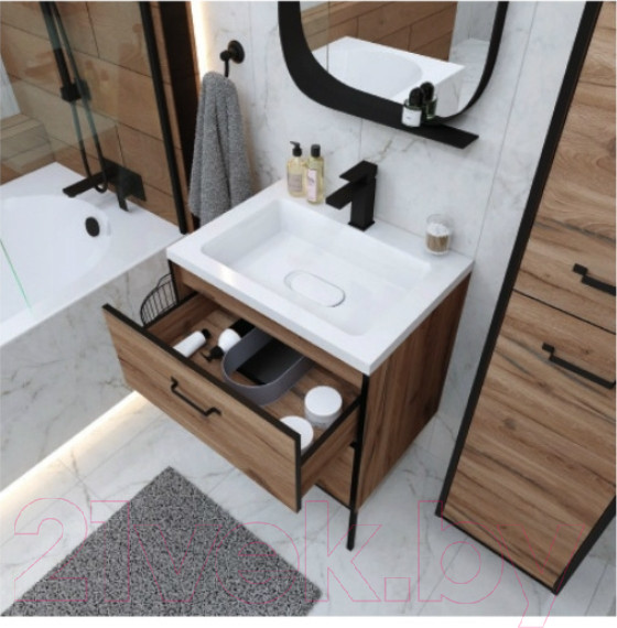 Изображение товара Шкаф-пенал для ванной Grossman Неро 30 / 303021