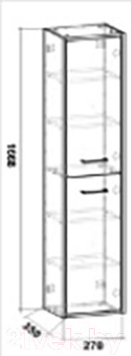 Изображение товара Шкаф-пенал для ванной Grossman Неро 30 / 303021