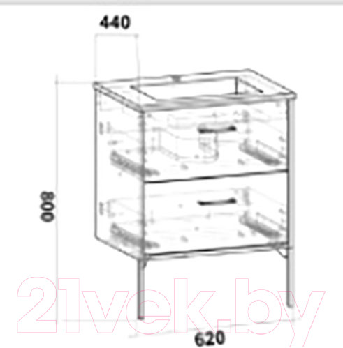 Изображение товара Тумба под умывальник Grossman Неро 65 / 106504 (альпийский дуб)