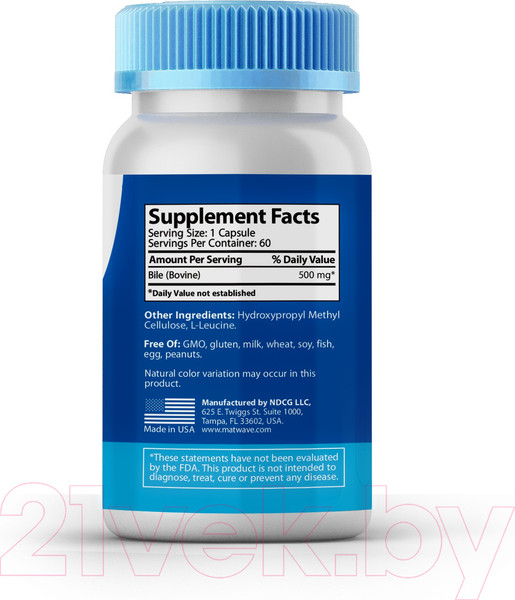 Изображение товара Пищевая добавка Matwave Ox Bile / ND-4682 (60 капсул, 500мг)