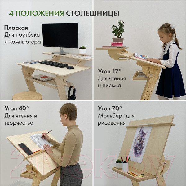 Изображение товара Парта Движение-жизнь Хронос (без покрытия)