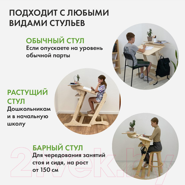 Изображение товара Парта Движение-жизнь Хронос (без покрытия)