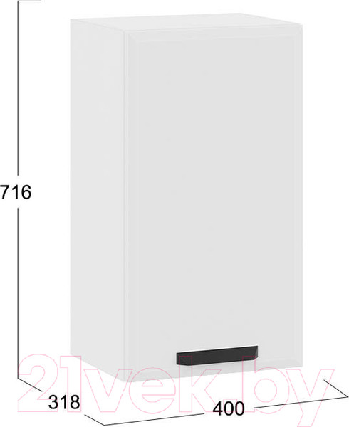 Изображение товара Шкаф навесной для кухни ТриЯ Тиана 1В4 (белый/белый супермат)