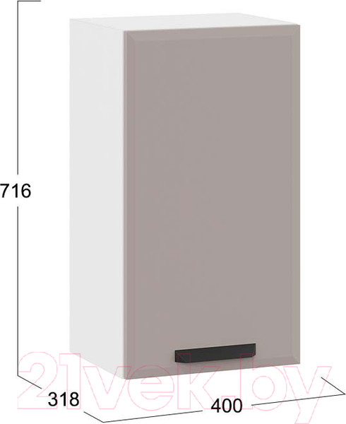 Изображение товара Шкаф навесной для кухни ТриЯ Тиана 1В4 (белый/мокко супермат)