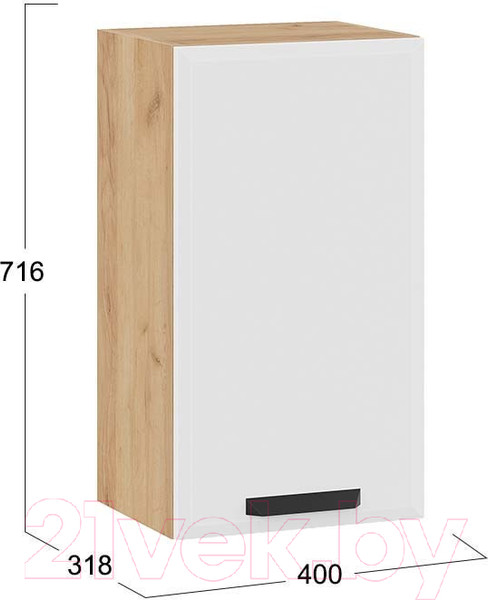 Изображение товара Шкаф навесной для кухни ТриЯ Тиана 1В4 (дуб крафт золотой/белый супермат)