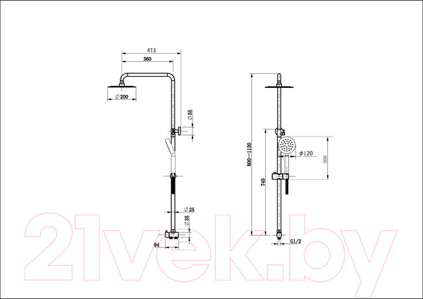 Изображение товара Душевая система Ekko E24801-1