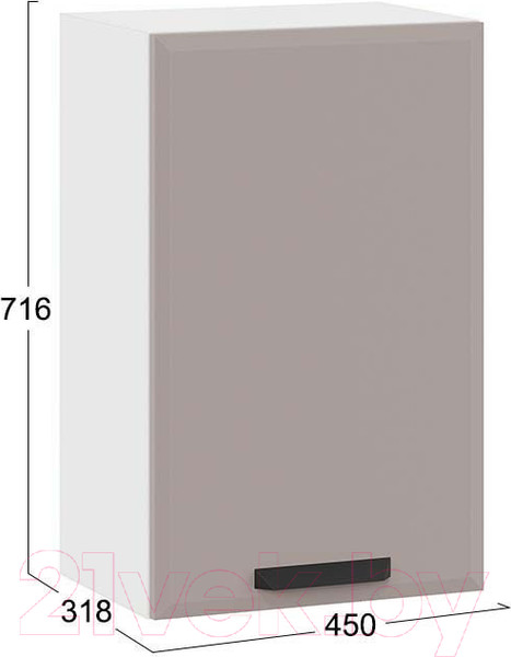 Изображение товара Шкаф навесной для кухни ТриЯ Тиана 1В45 (белый/мокко супермат)