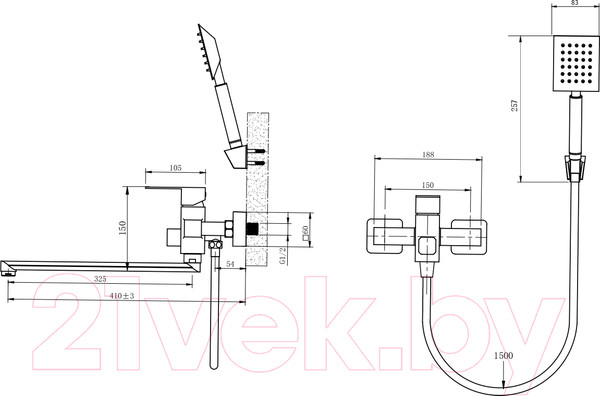 Изображение товара Смеситель Ekko E22803-7